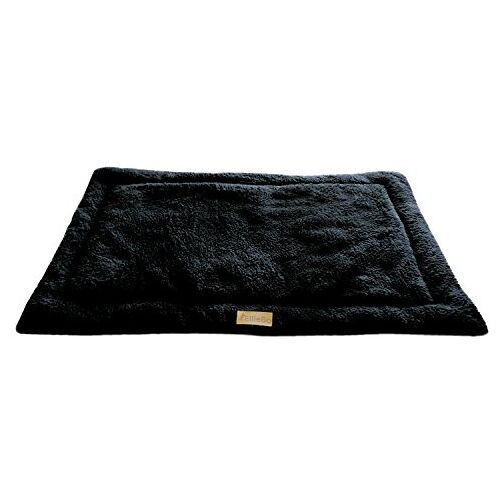 Ellie-Bo Sherpa Fleece Mat Bed in Zwart Geschikt voor 48" Kooien en Kratten