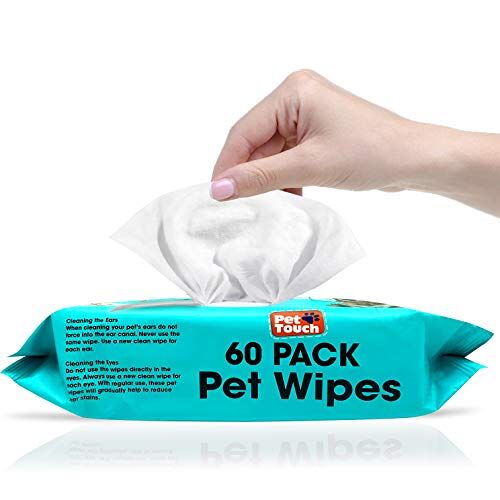 Pet Touch 6 X 60 Pack All Purpose PET Doekjes voor de dagelijkse reiniging van uw honden en katten Deodoriserende ALCOHOL GRATIS en nat vochtige hond poot reiniger & hond oorreiniger doekjes (6 Pack (360 doekjes))