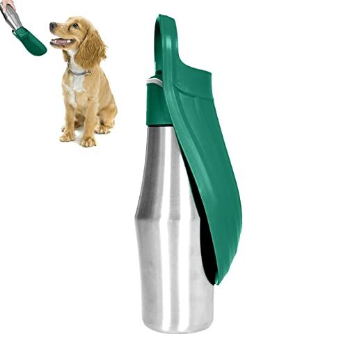 Elinrat Hondenwaterfles, hondendrinkfles voor onderweg, lekvrije roestvrijstalen waterfles voor honden, roestvrijstalen drinkfles voor honden, draagbare huisdierwaterfles, hondenwaterdispenser,