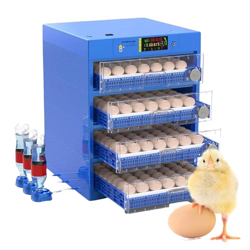 LSHFYV Eierenincubator voor broedeieren, automatische incubator met dubbele voeding, automatische eierdraaier en temperatuurregeling, ventilatie en eierkaars, incubator voor gevogelte, eend, gans,256Eggs