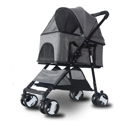 esmen 3 in 1 Opvouwbare Lichtgewicht Hond Wandelwagen Vrijstaande Wandelwagen Teddy Puppy Wandelwagen 4 Wielen Reizen Hond Wandelwagen Voor Kleine Honden & Katten