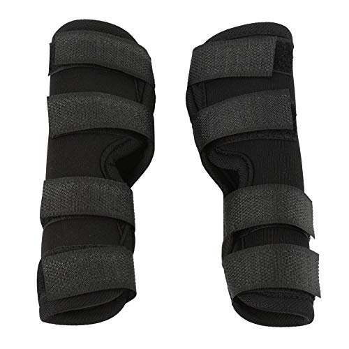 Smandy 1 Paar Hond Achterbeen Brace Canine Hock Joint Brace Achterbeen Wrap Huisdier Chirurgisch letsel Bandage voor wondletsel en verstuiking genezing van artritis (zwart, L)