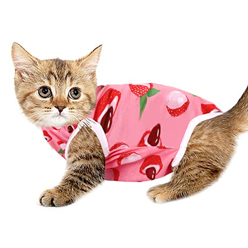 Valicaer Kat Chirurgie Herstel Pak Comfortabel Kitten Chirurgisch Herstel Suits Kitten Ademende Kleding Vervanging E-Kraag & Kegel Warm Kitten Kleding Anti Likken Huisdier Chirurgisch Herstel Vest voor Post-Chirurgie