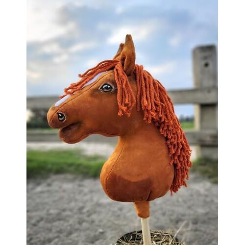 Super Hobby Horse Hobby Horse Groot paard op stokpaard Premium kastanje A3