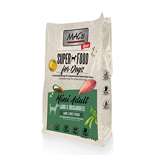 Mac's Dog Hondenvoer Mono Mini Lamm droogvoer 3kg glutenvrij graanvrij