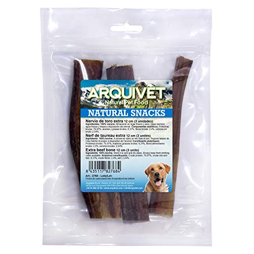 Arquivet Stierv 12 cm (3 stuks) natuurlijke kaunacks voor honden onderscheidingen en beloningen voor training lekkernijen en lekkernijen