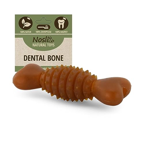 Nosli Natural Toys Dental Bone rubberen kauwbotten voor honden • van natuurlijk rubber zonder kleurstoffen • speelgoed bot hond • hondenspeelgoed bot met noppen • hondenbot van natuurlijk rubber (S)