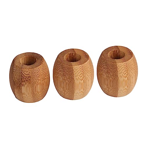 ABOOFAN 3 Stuks mini-tandenborstelhouder kleine tandenborstelhouder Houten tandenborstelhouder Houten tandenborstelstandaard kinder tandenborstel enkele tandenborstelhouder