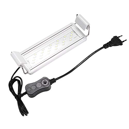 Akozon LED-aquariumverlichting, ultradun, houder voor aquarium, ultradun, 5 W, voor de verlichting van aquaria, 20-30 cm