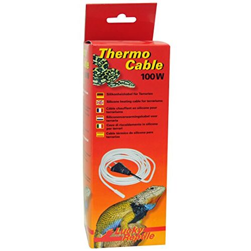 Lucky Reptile Thermo Kabel 100 W Verwarmingskabel voor Terrariums 10 m Kabel met 1,5 m Aansluiting Snelle opwarming & gelijkmatige warmte Waterdicht silikon Terrarium accessoire