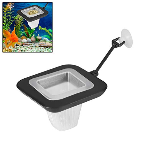 BovoYa Voederring aquarium, bevroren feeder voederzeef aquarium ring kunststof voederzeef met zuignap visstation voor rode worm 9 x 9 x 6,3 cm