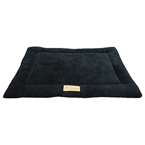 Ellie-Bo Sherpa Fleece Mat Bed in Zwart Geschikt voor 30" Kooien en Kratten