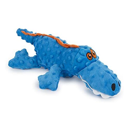 goDog Moonmoon  Gators piepend pluche hondenspeelgoed, kauwbewakingstechnologie blauw, groot