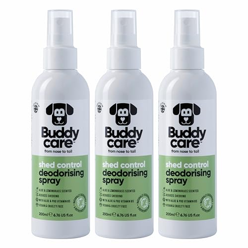 Buddycare Deodoriserende spray voor honden deodoriserende spray voor honden met aloë vera en Pro vitamine B5 (Aloë Vera & Citroengras, 200 ml x3)