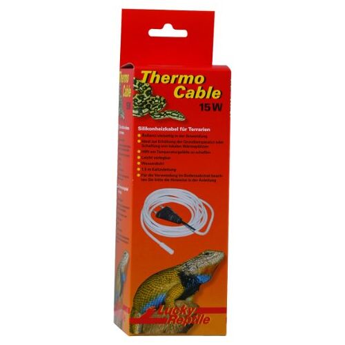 Lucky Reptile Thermo Kabel 25 W Verwarmingskabel voor Terrariums 4,8 m Kabel met 1,5 m Aansluiting Snelle opwarming & gelijkmatige warmte Waterdicht silikon Terrarium accessoire