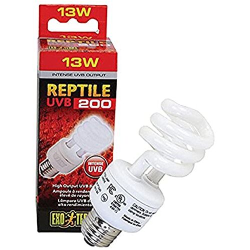 Exo Terra Reptielen UVB 200, woestijnterrariumlamp, compacte UVB-lamp voor in de woestijn levende reptielen, 13 W, fitting E27