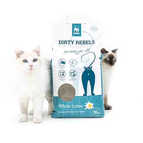 Petrebels Dirty Rebels Kattenbakvulling 10 Liter Witte Lotus Klontvormend 100% Natuurproduct Premium Kwaliteit van