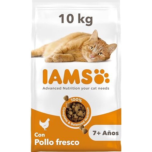 IAMS Senior Kattenvoer droog met kip droogvoer voor oudere katten vanaf 7 jaar, 10 kg