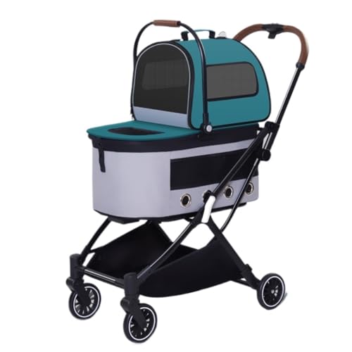 ZXHNB Kinderwagen Voor Huisdieren Dubbellaagse Kinderwagen For Huisdieren Automatische Opvouwbare Kinderwagen For Huisdieren Mesh Ademende Kinderwagen For Huisdieren Buiten Wandelwagen For Huisdieren Pet Wa