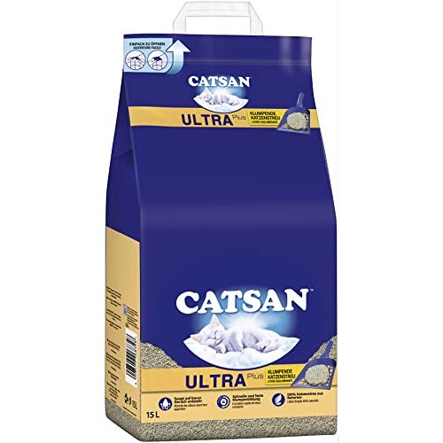 Catsan Ultra Plus Klontvormende Kattenbakvulling 15L 54 X 1 Zak