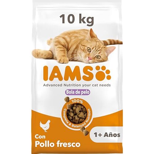 IAMS for Vitality Anti-haarballen kattenvoer droog droogvoer voor katten vanaf 1 jaar, 10 kg