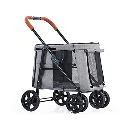 RsFiL Grote huisdier hond wandelwagen, huisdier hond kinderwagen luxe grote kinderwagens, opvouwbare draagtas premium huisdier kinderwagen drager 4 wiel huisdier gear kinderwagen wagen wagen wagen voor kat,