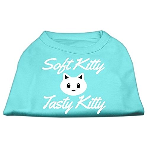 Mirage Pet Products Mirage Huisdier producten Softy Kitty/Smakelijke Kitty Screen Print Hond Shirt, XXL, 18-inch, Aqua