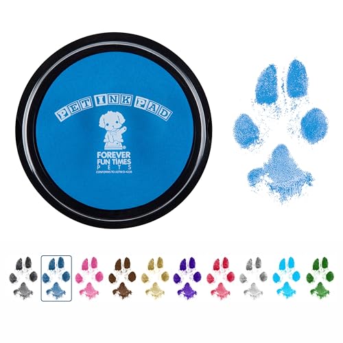 Forever Fun Times Easy-Clean Pet Paw Print Kit   Krijg honderden prints van één goedkope Paw Print Kit   100% veilig en huisdiervriendelijk   No-Mess Paw Print Pad met keuze uit DRIE (Groot Blauw)