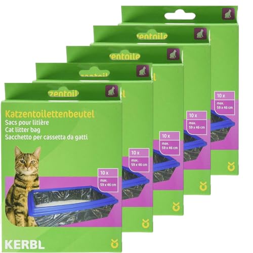 Kerbl 84215 zak voor kattentoiletten XL 59 x 46 cm, 5 x 10 stuks