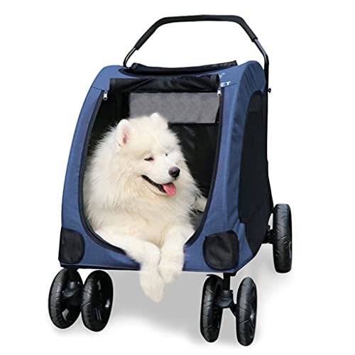 RsFiL Premium Heavy Duty honden/kat/huisdier hondenwagen, reiswagen, grote hondenwandelwagen, hondenwandelwagen voor grote honden, hondenwagen, kinderwagen buggy met extra grote wielen, binnen 50 kg