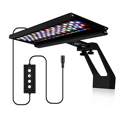 HORXFLIG 14W 24/7 Clip On Aquarium Verlichting, Volledig Spectrum Aquariumverlichting LED met timer, LED-licht Aquariumlicht voor beplante Fish Tank Licht