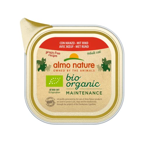 almo nature Bio Organic Maintenance nat voor katten met rundvlees 85 g x 19 stuks, 1,62 kg