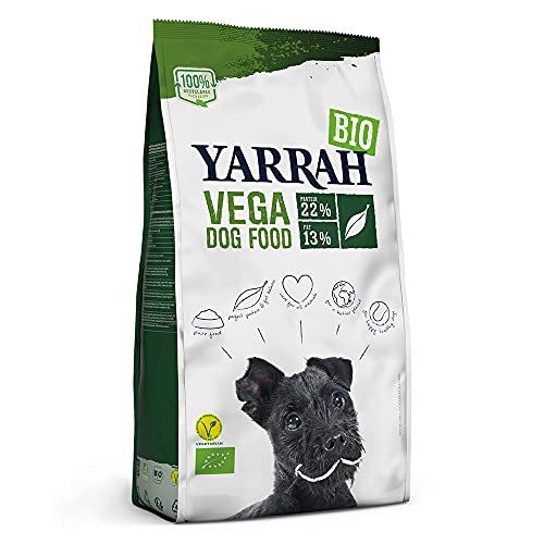 Yarrah Vega Vegetarisch biologisch droogvoer voor honden, voor alle rassen en leeftijden, prachtige biologische hondenbrokken, 7 kg, 100% biologisch en vrij van kunstmatige toevoegingen, bruin