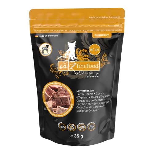 Catz finefood Purrrrly No. 107 lamsharten, gevriesdroogde kattensnack/kattensnacks verpakking van 6 (6 x 35 g)