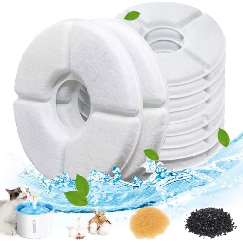 Dhohoo Kattenfonteinfilter, 4 stuks, drinkfontein voor kat, filter, kattenfontein, reservefilter, drinkfontein voor katten en honden, rond, drinkfonteinfilter voor 2-2,5 l