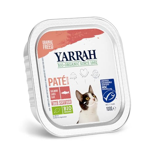 Yarrah Pate Zoomon Zalm met Seaweed 100 g biologisch kattenvoer, verpakking van 16 stuks (16 x 0,1 kg)