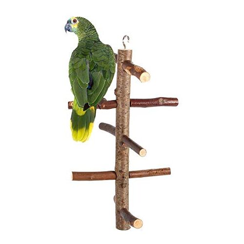 HEEPDD Vogel Baars, Natuurlijke Houten Schors Roterende Ladder Papegaaienkooi Stand Speelgoed voor Parkieten Parkiet Valkparkiet Kaketoe Conure Dwergpapegaai