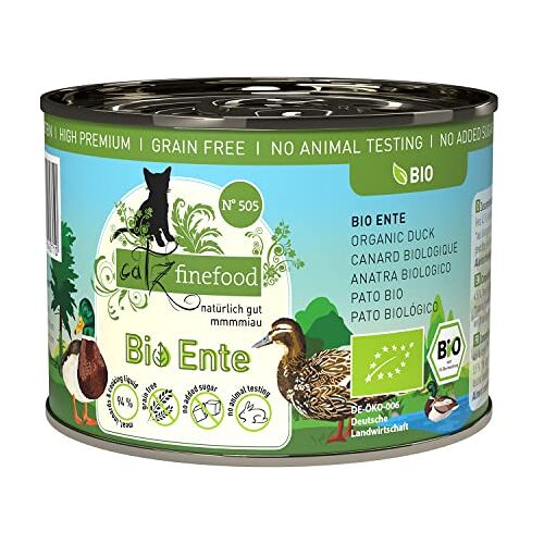 Catz finefood Biologisch kattenvoer eend N° 505 nat voer voor katten 6 x 200 g zonder granen en toegevoegde suiker (1,2 kg)