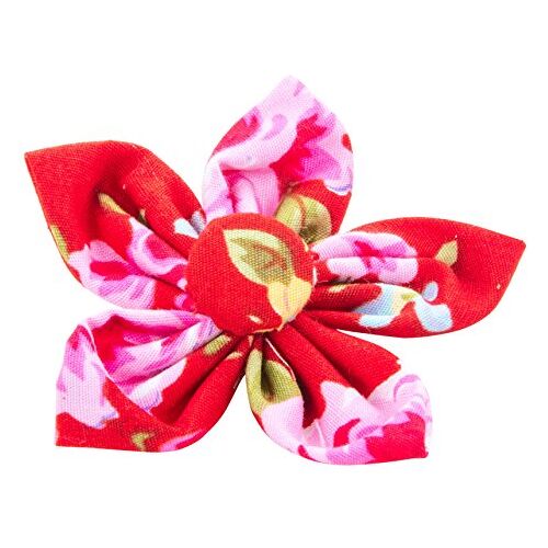 Pet Pooch Boutique Vintage bloemkraag accessoire voor hond, rood