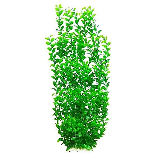 WEkiva Grote Groene Ronde Bladeren Levensechte Kunstmatige Aquariumplanten Aquarium Plastic Planten 22 Inch Tall 6513