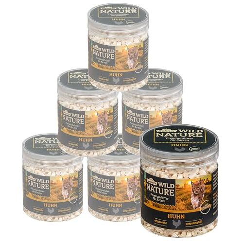 Dehner Wild Nature Kattensnack, gevriesdroogd, kip, 6 x 20 g (120 g)