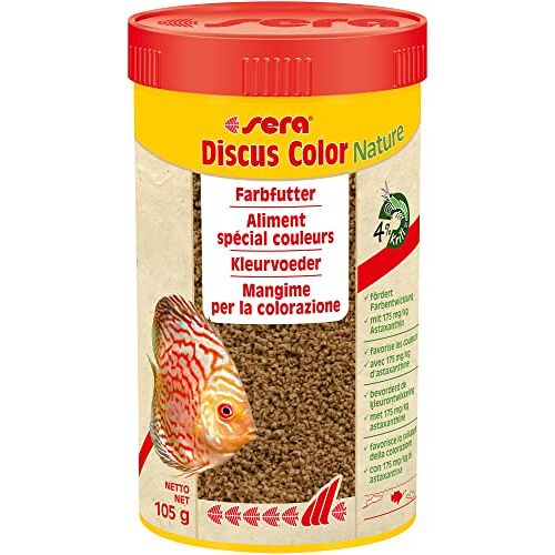 sera Discus Color Nature 250 ml (105 g) Kleurvoer voor alle discusvissen met 175 mg/kg astaxanthine, voer voor discus