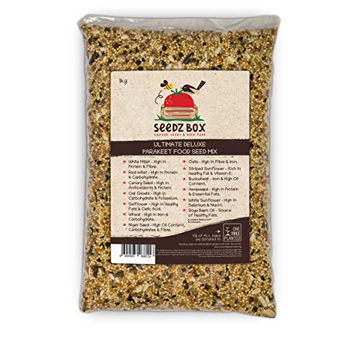 Seedzbox Ultimate Deluxe Parkietenvoer Zaden- en Notenmix, 1 kg Zak, , 5% van Verkoopprijs Gedoneerd aan 1TreePlanted