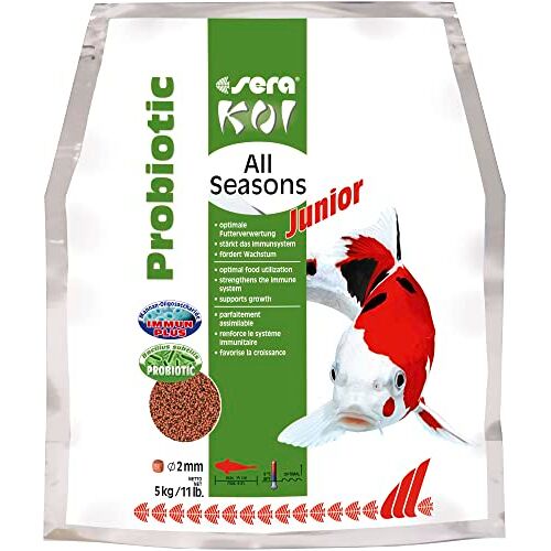 sera Koi Junior All Seasons Probiotic 5 kg Met Bacillus subtilis voor gezonde, sterke jonge koi