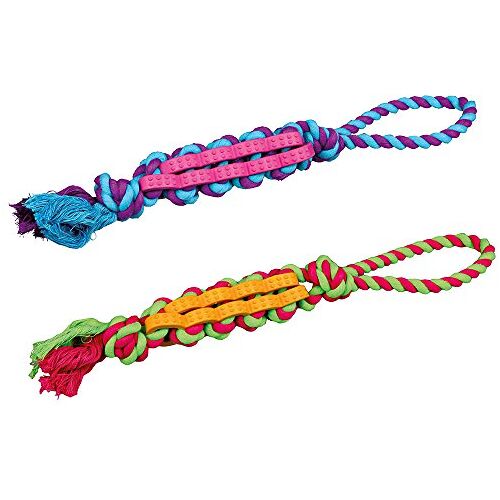 TRIXIE Denta Fun Naturel Rubber Twisted Stick Touw voor Hond, 37 cm