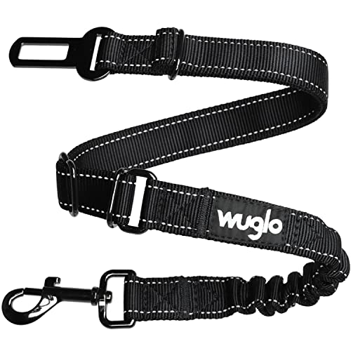 Wuglo 30-95 cm  hondengordel Auto harnas voor honden met sterk elastiek Duurzame & veilige veiligheidsgordel hond met clip Universeel autoharnas voor honden (zwart)