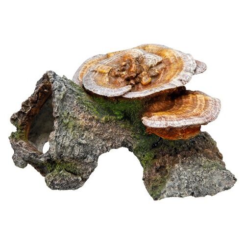 Nobby Houten Grot met Paddenstoelen Aquarium Ornamenten, 18 x 19 x 10 cm