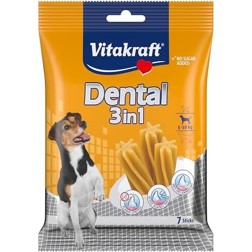 Vitakraft Hundezahnpflegesnack Dental 3in1, S, 5 bis 10 kg, 1x 7 St