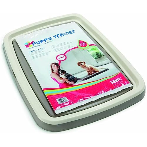 Savic Puppy Trainer Hondentoilet voor puppy's, starterset, toilet met 7 pads, maat L, 62,5 x 48 x 4 cm