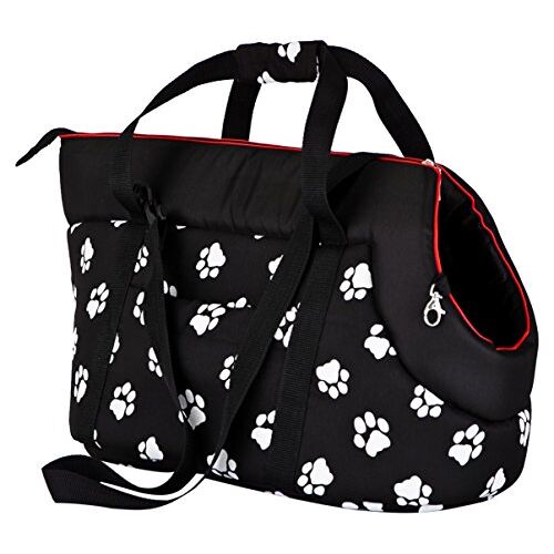 Hobbydog TORCWL3 draagtas voor honden en katten, 27 x 25 x 43 cm, zwart met poten